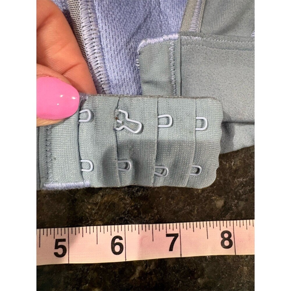 Under Armour Sports Bra Womens Size M Gray Purple Racerback High Support - Picture 6 of 8